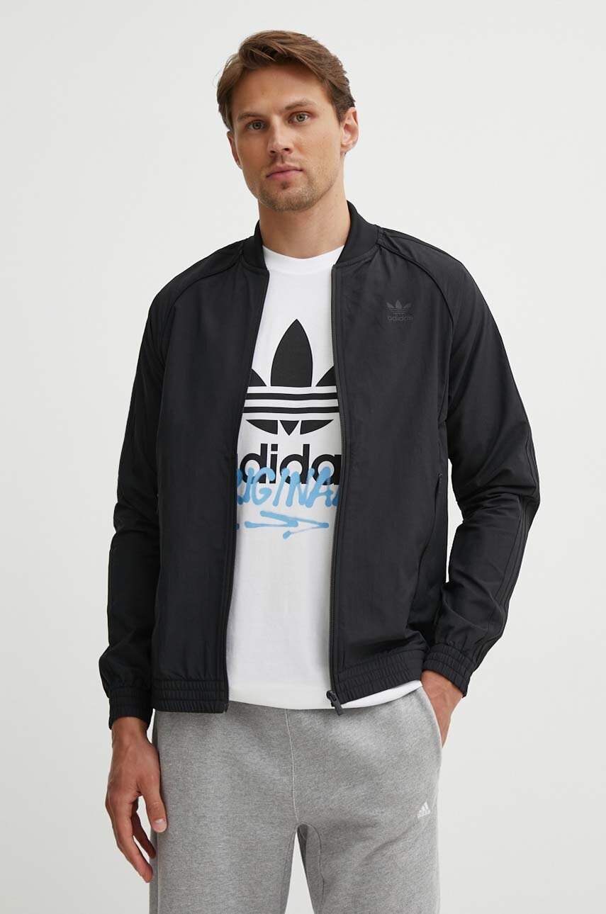 adidas Originals geaca barbati, culoarea negru, de tranzitie, IZ2111