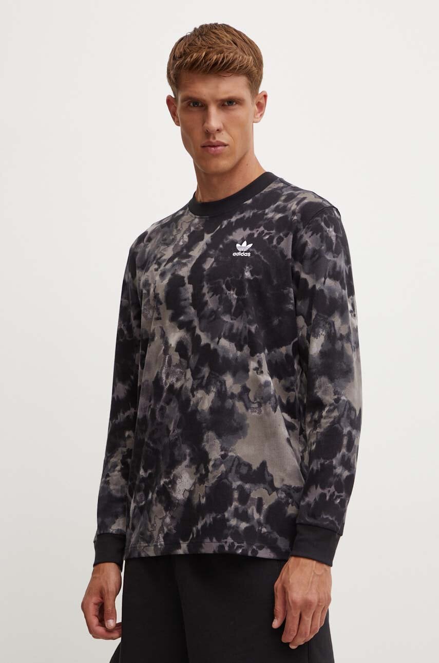 adidas Originals longsleeve din bumbac culoarea negru, modelator, IZ2509 adidas Originals longsleeve din bumbac culoarea negru, modelator, IZ2509
