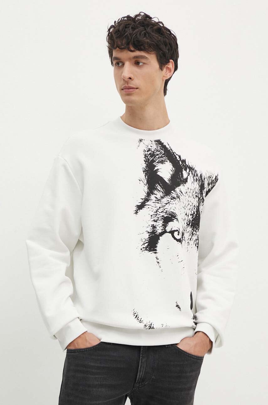 

Памучен суичър Armani Exchange в бяло с десен XM000042 AF10858, Бял