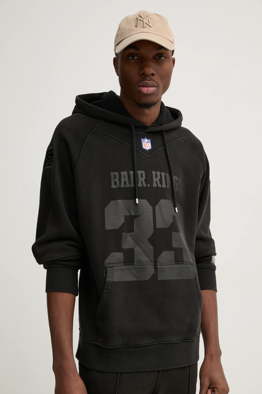 

Памучен суичър BALR. NFL x BALR. в черно с качулка с принт B1261 1133, Черен