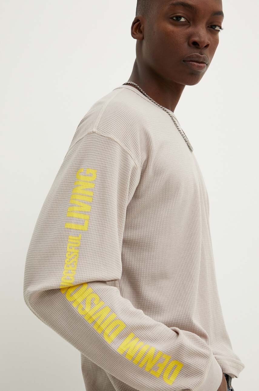 

Блуза с дълги ръкави Diesel T-BURNXT-LS в бежово с принт A14039.0BNBM, Бежов