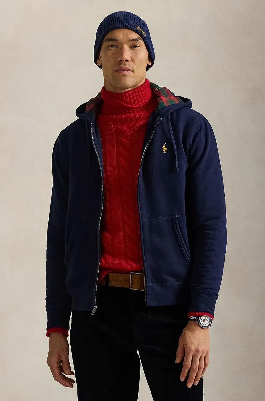 

Суичър Polo Ralph Lauren в тъмносиньо с качулка с изчистен дизайн 710952256, Тъмносин