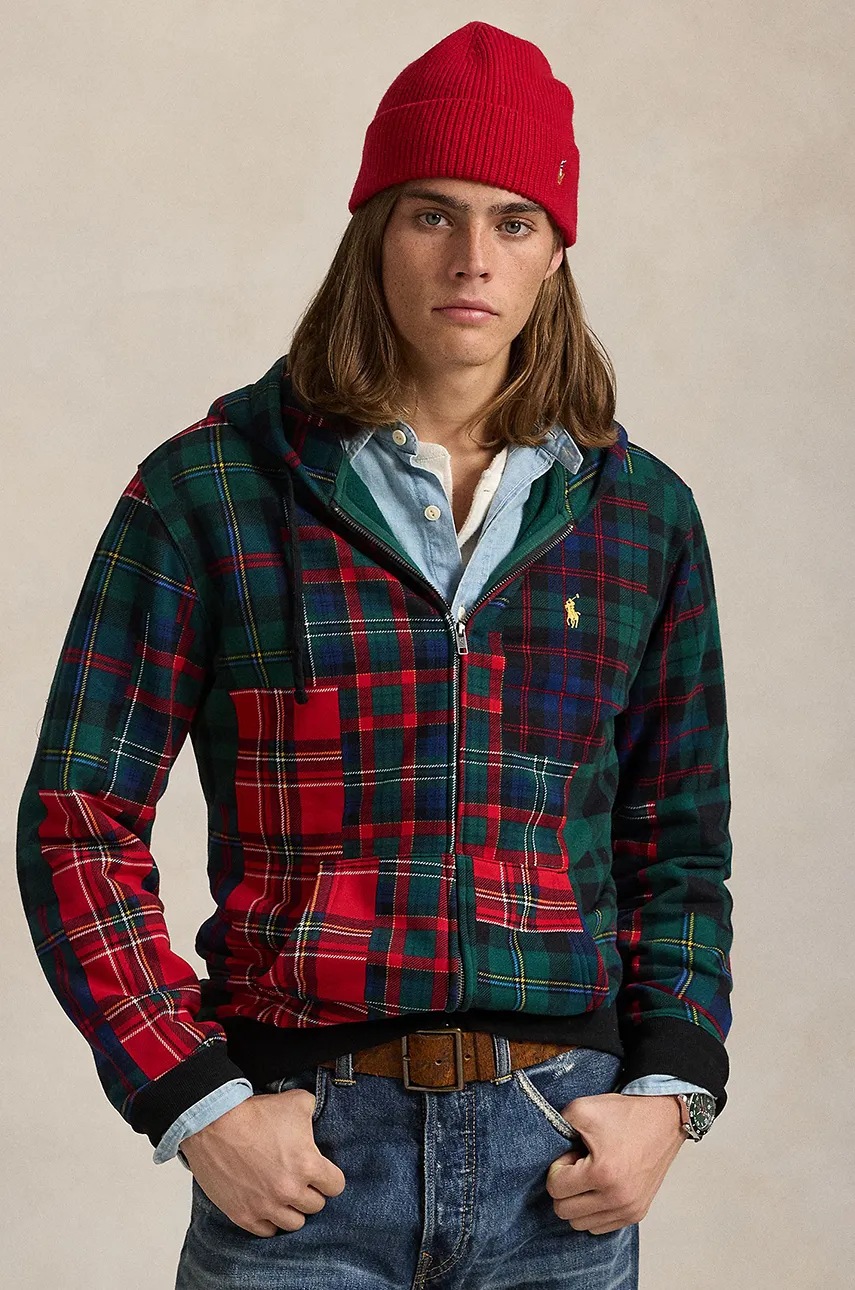 

Суичър Polo Ralph Lauren в червено с качулка с десен 710952263, Червен