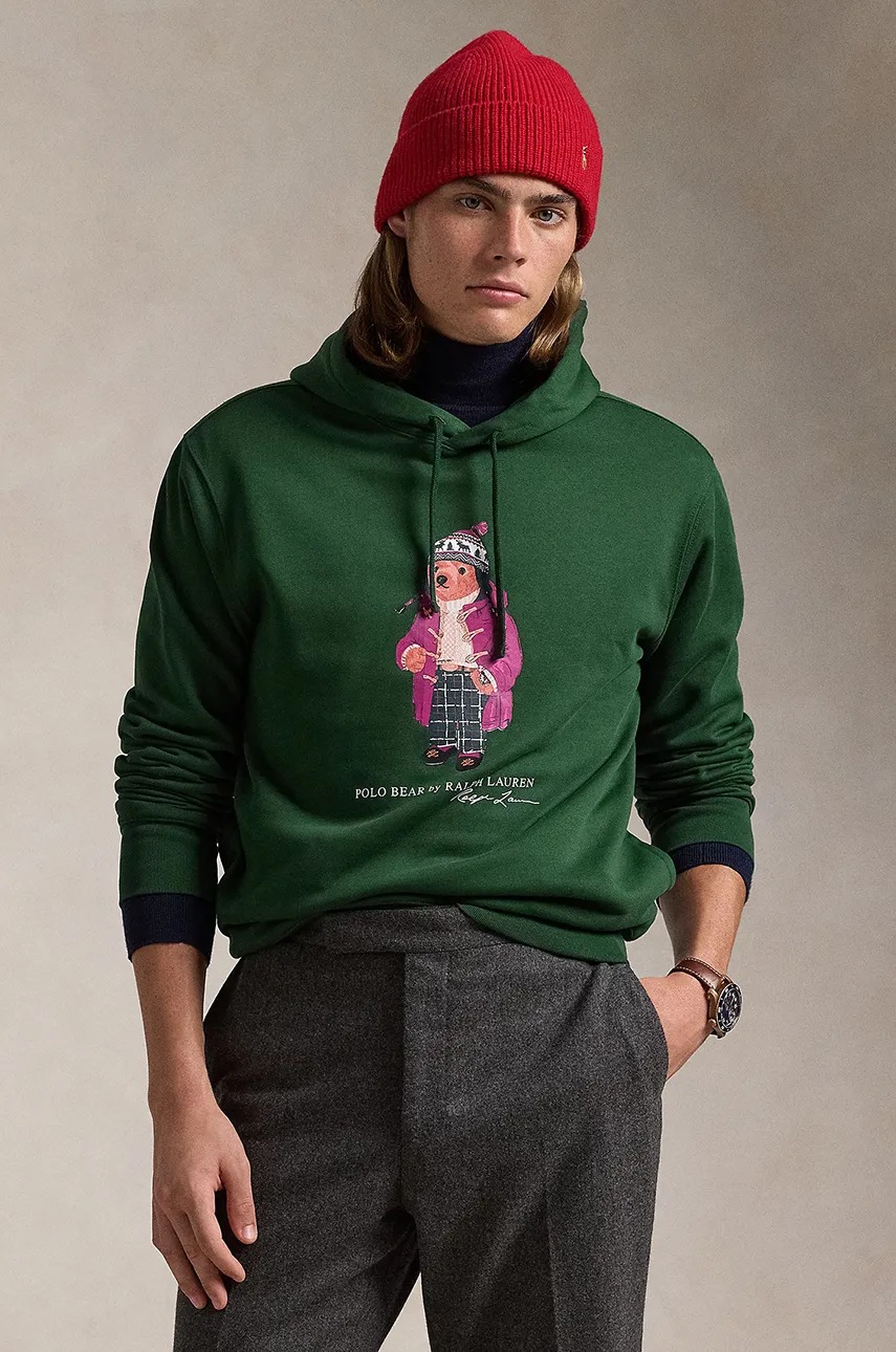 

Суичър Polo Ralph Lauren в зелено с качулка с принт 710953719, Зелен