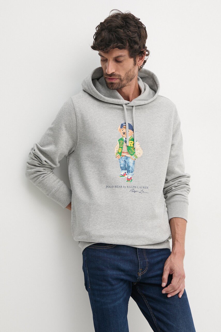 

Суичър Polo Ralph Lauren в сиво с качулка с принт 710953719, Сив