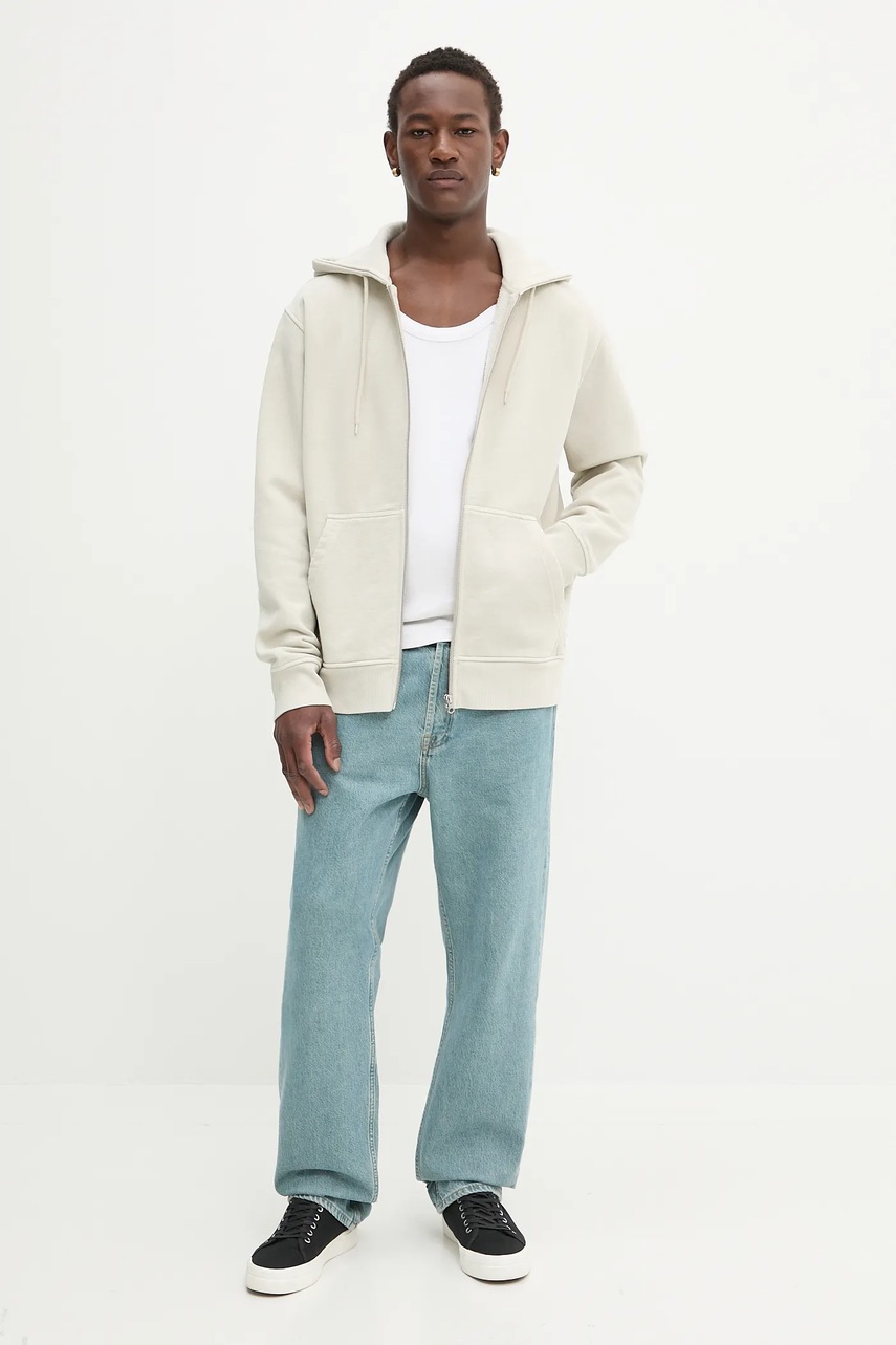 Кофта Samsoe Samsoe SAPIGMENT цвет серый с капюшоном однотонная M24300037