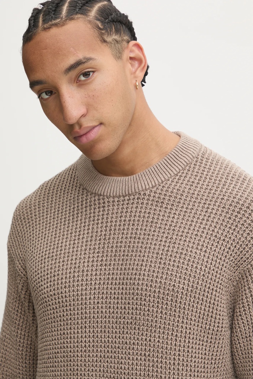 Βαμβακερό πουλόβερ Abercrombie & Fitch χρώμα: μπεζ, KI120-4129 φωτογραφία