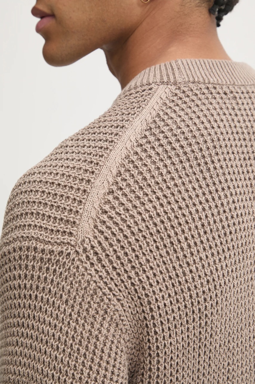 Βαμβακερό πουλόβερ Abercrombie & Fitch χρώμα: μπεζ, KI120-4129 φωτογραφία