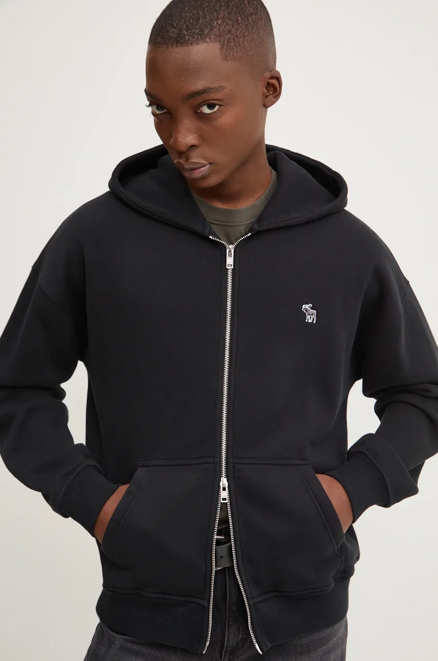 

Суичър Abercrombie & Fitch в черно с качулка с изчистен дизайн KI122-4257, Черен