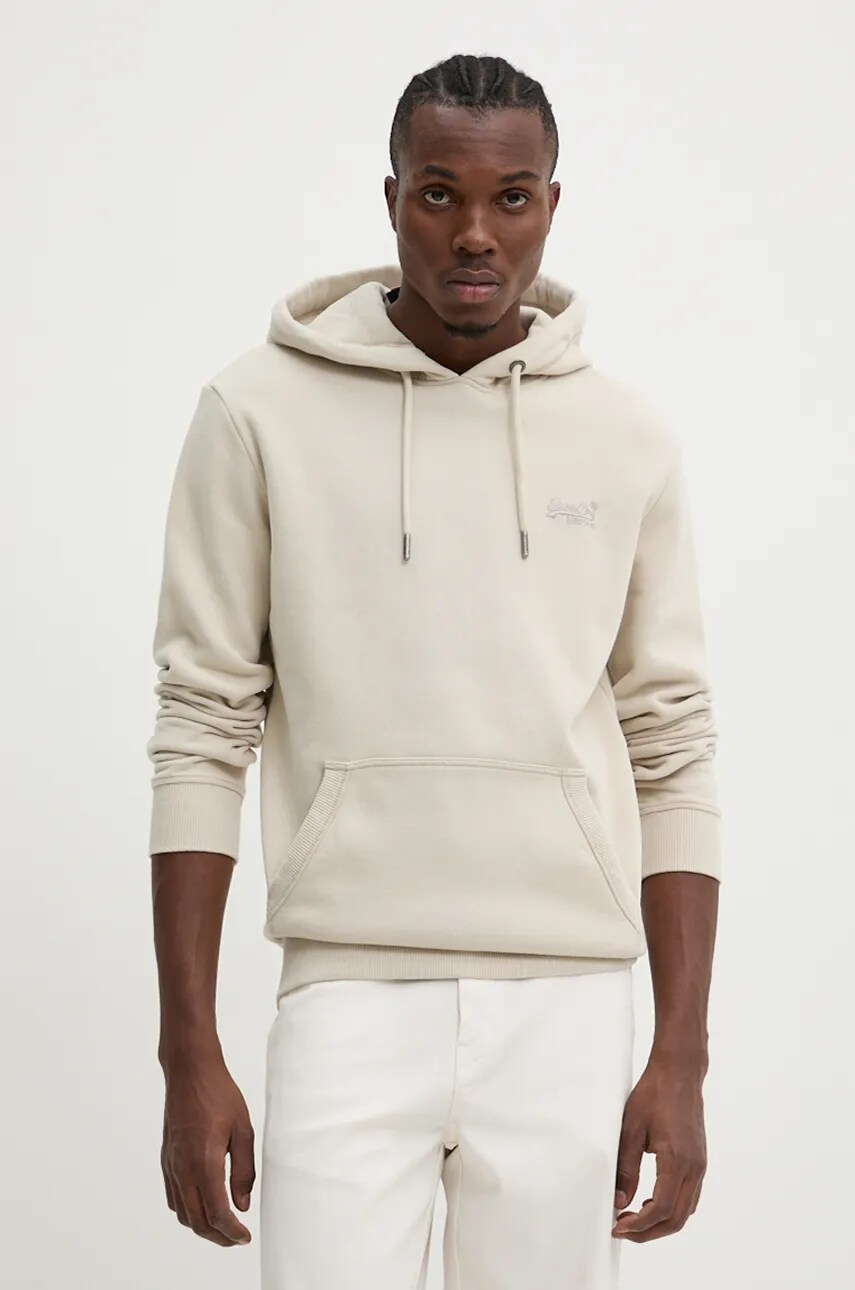 

Суичър Superdry в бежово с качулка с изчистен дизайн M2013110D-1LC, Бежов