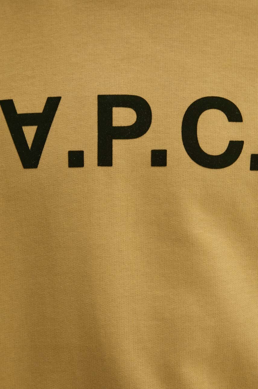 Βαμβακερή μπλούζα A.P.C. sweat standard grand vpc GOTS χρώμα: πράσινο, COHBN.M27907 φωτογραφία