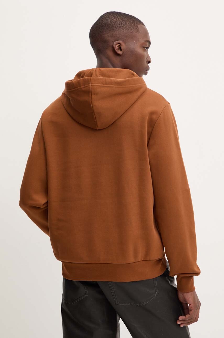 Бавовняна кофта A.P.C. hoodie boxy petit vpc чоловіча колір коричневий з капюшоном з аплікацією COHBR.H27917 