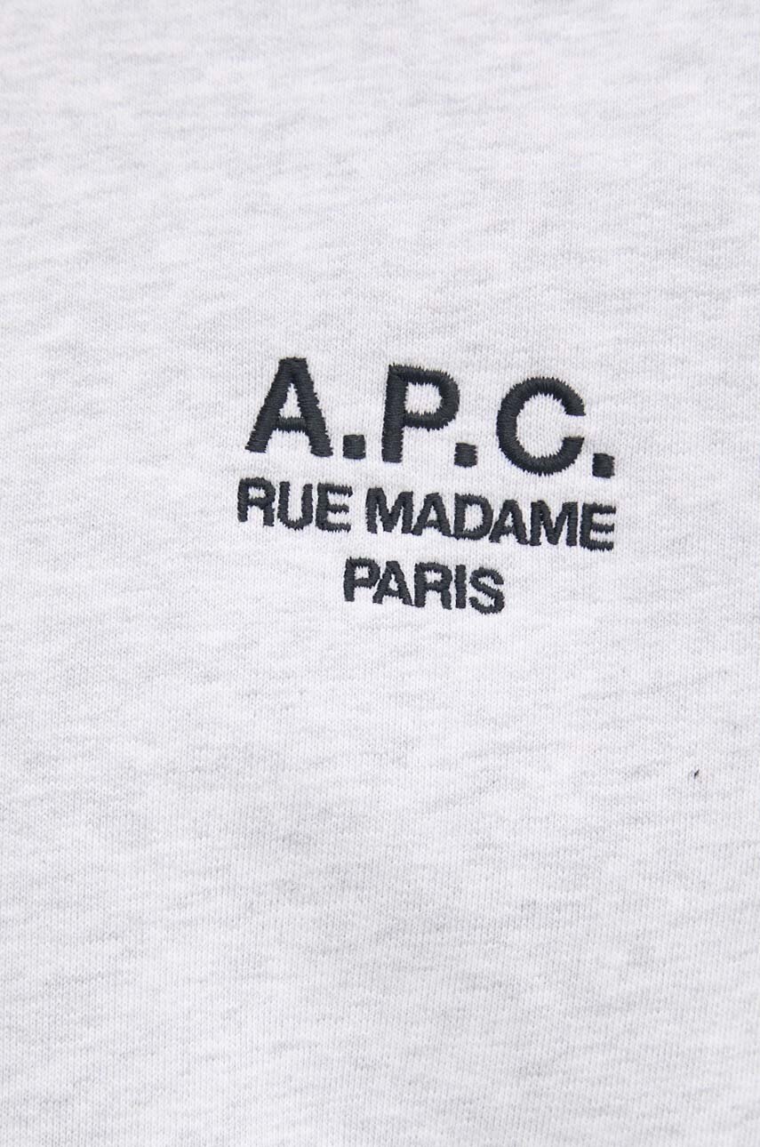 Кофта A.P.C. standard rue madame GOTS колір сірий з аплікацією COHBV.M27913 