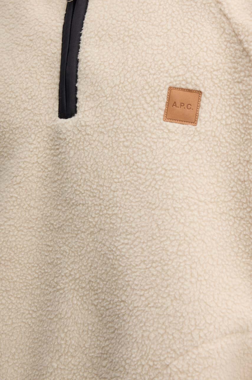 Флісова кофта A.P.C. sweat island колір бежевий однотонна PSAIF.M27845 