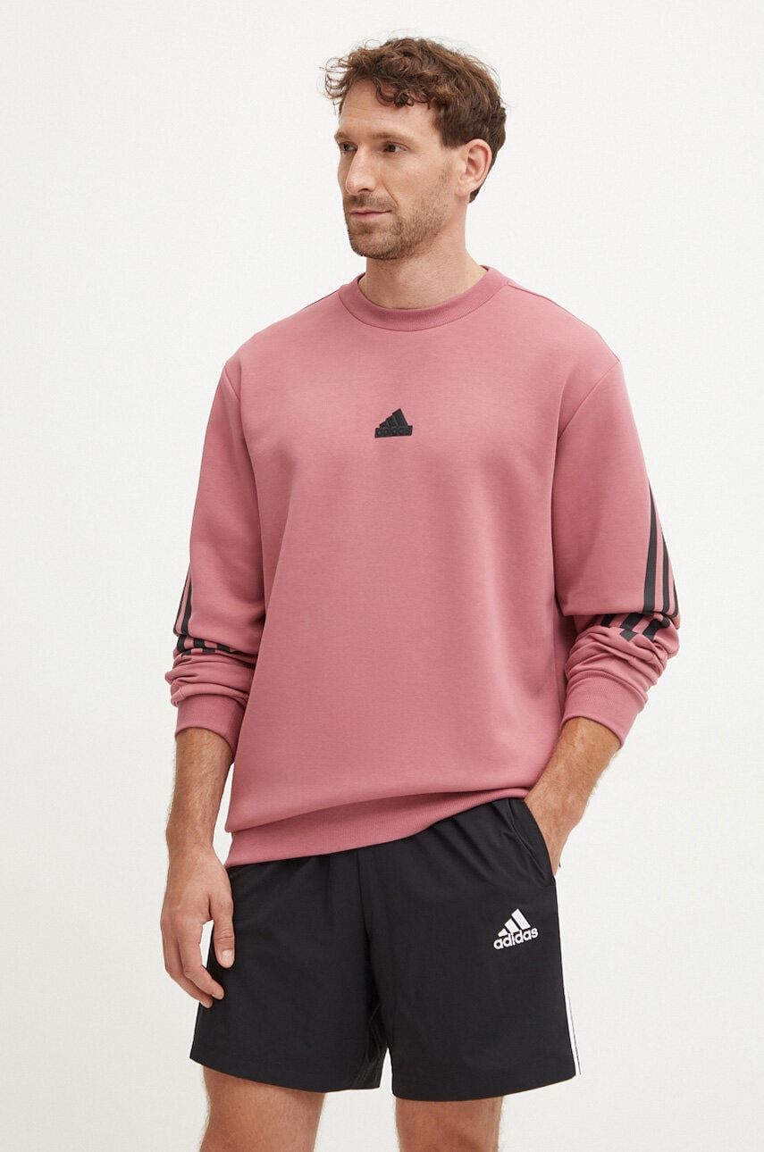 adidas bluza Future Icons barbati, culoarea roz, cu imprimeu, IW6087 adidas bluza Future Icons barbati, culoarea roz, cu imprimeu, IW6087