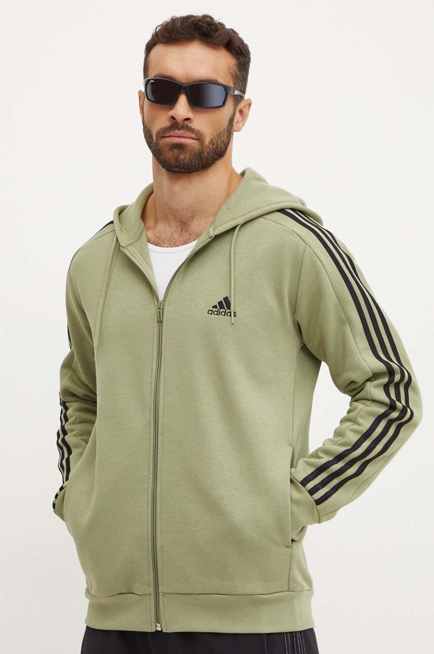 

Суичър adidas Essentials в зелено с качулка с апликация JE0341, Зелен