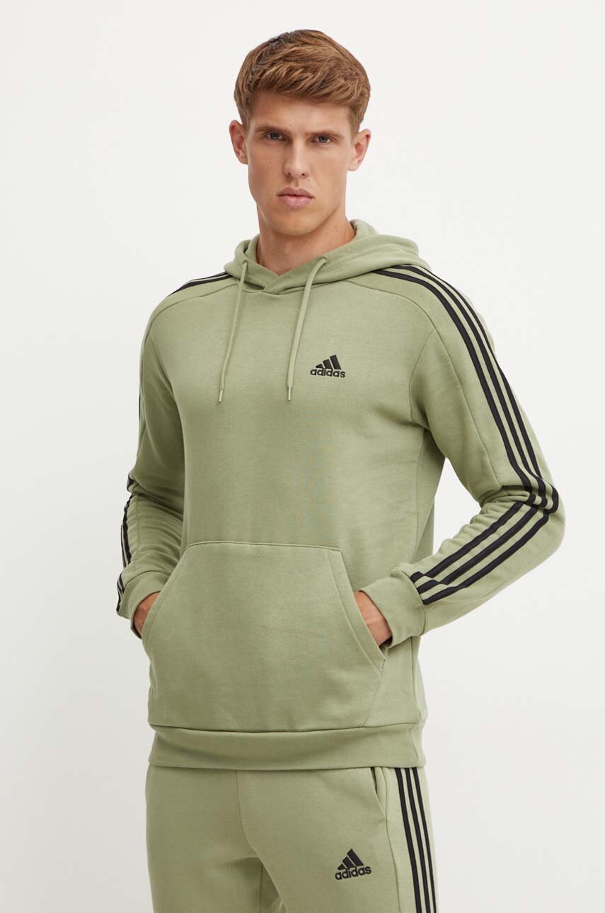 

Суичър adidas Essentials в зелено с качулка с апликация JI6425, Зелен