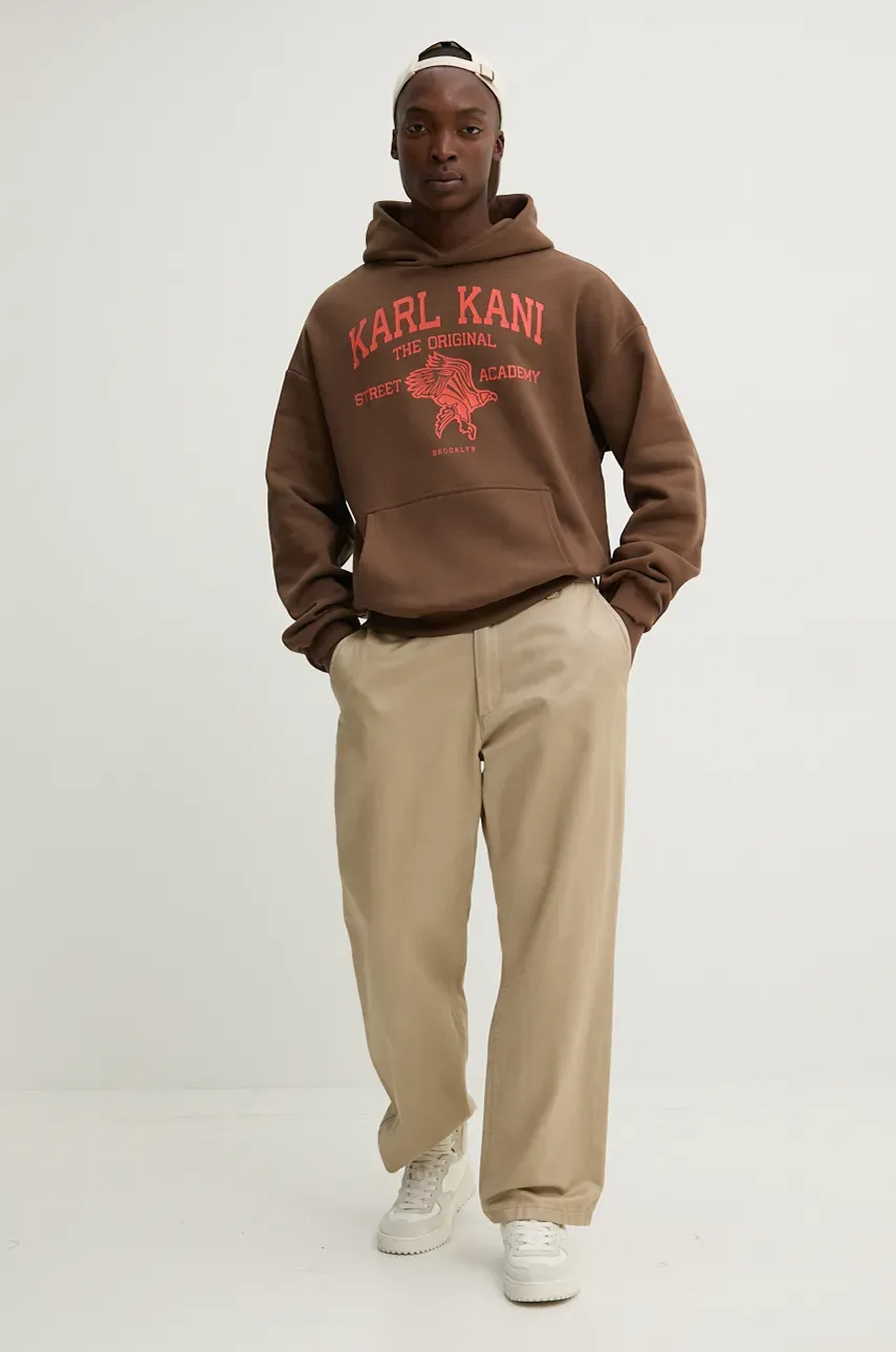 Кофта Karl Kani мужская цвет коричневый с капюшоном с принтом 60210105 Кофта Karl Kani мужская цвет коричневый с капюшоном с принтом 60210105