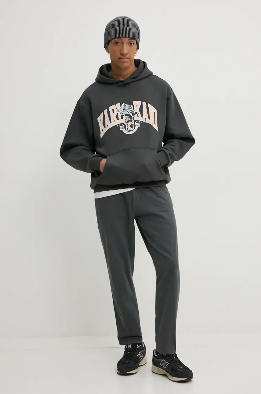 Кофта Karl Kani мужская цвет серый с капюшоном с принтом 60210115 Кофта Karl Kani мужская цвет серый с капюшоном с принтом 60210115