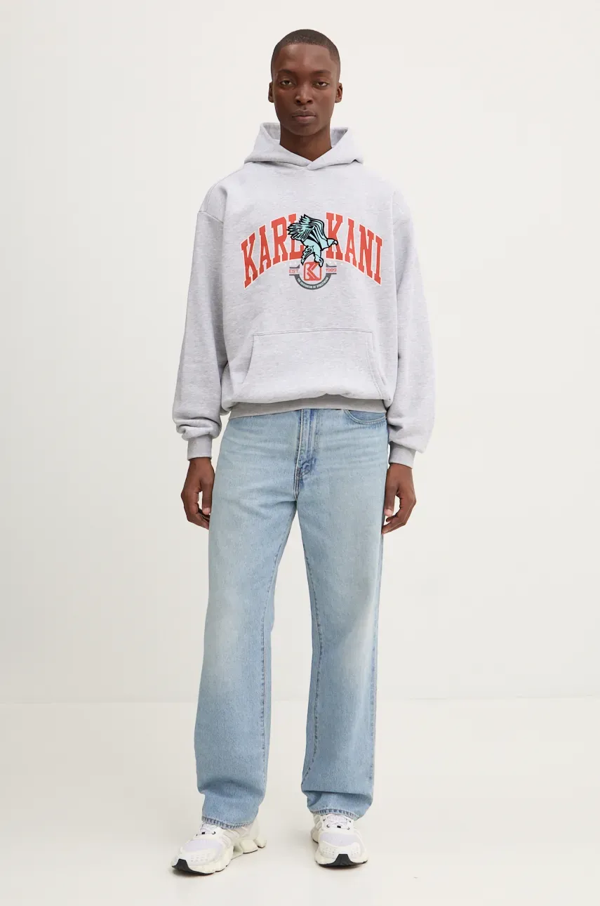 Кофта Karl Kani мужская цвет серый с капюшоном с принтом 60210116 Кофта Karl Kani мужская цвет серый с капюшоном с принтом 60210116
