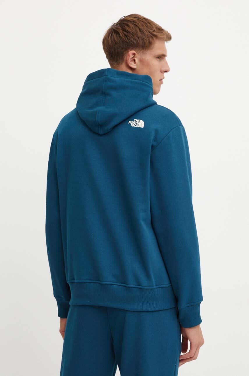 The North Face felső Hoodie Varsity Graphic türkiz, férfi, nyomott mintás, kapucnis, NF0A89DJ1NO1 termék 2. képe