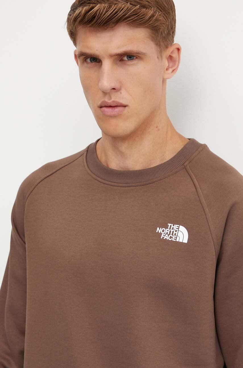 Pulover The North Face Raglan Redbox Crew Moški, Rjava Barva, NF0A89FA1OI1