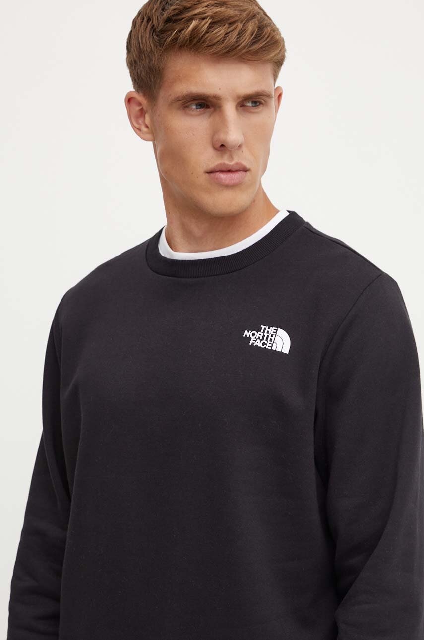 The North Face bluza Simple Dome Crew barbati, culoarea negru, cu imprimeu, NF0A89FBJK31 The North Face bluza Simple Dome Crew barbati, culoarea negru, cu imprimeu, NF0A89FBJK31