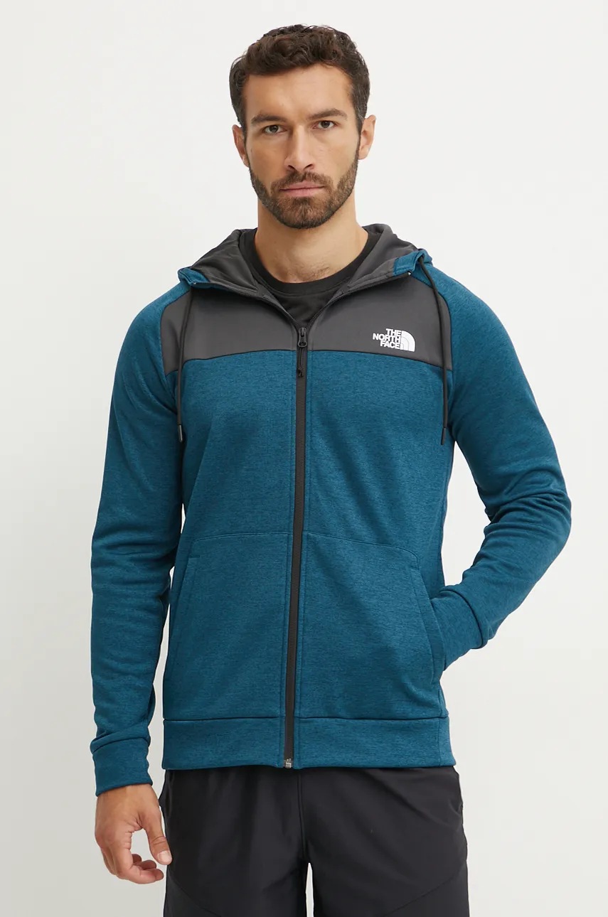 

Спортен суичър The North Face Reaxion в тюркоазено с качулка с десен NF0A7Z9O7AO1, Тюркоазен