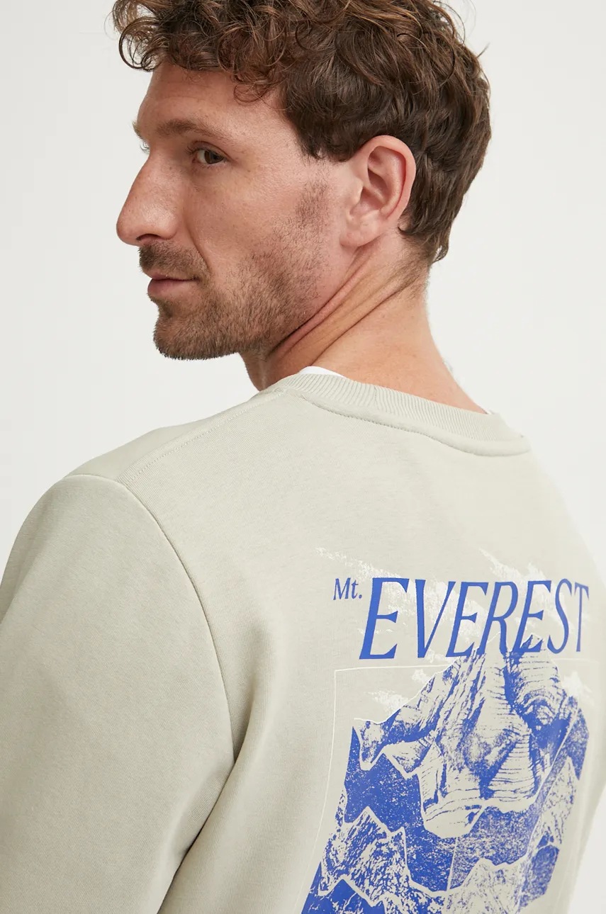 

Суичър The North Face Crew Topographic в зелено с принт NF0A89DT1I41, Зелен