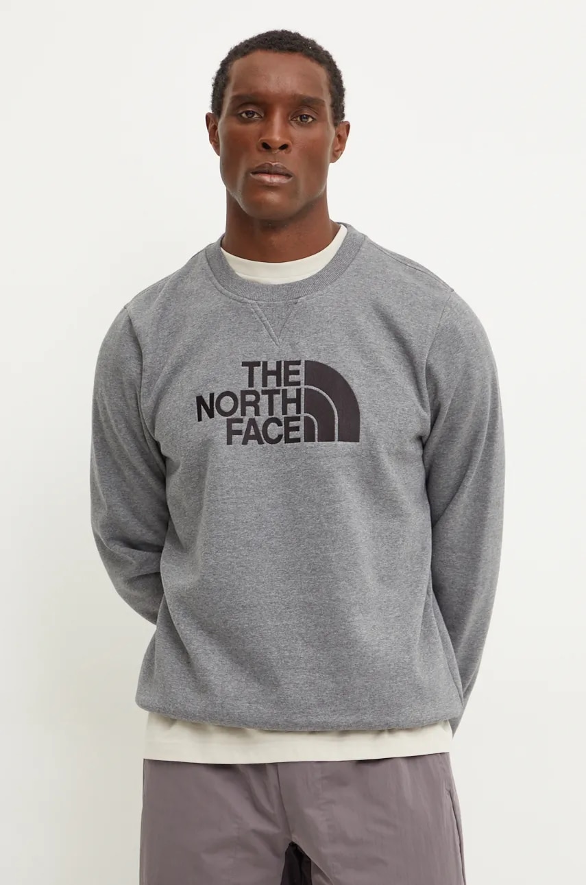 The North Face bluza Drew Peak barbati, culoarea gri, melanj, NF0A89EKDYY1 The North Face bluza Drew Peak barbati, culoarea gri, melanj, NF0A89EKDYY1