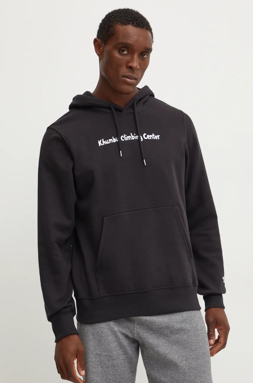 The North Face bluza Climb barbati, culoarea negru, cu glugă, cu imprimeu, NF0A8AZV42I1 The North Face bluza Climb barbati, culoarea negru, cu glugă, cu imprimeu, NF0A8AZV42I1