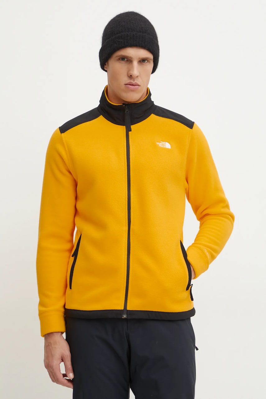 The North Face hanorac Alpine Polartec 200 culoarea galben, modelator, NF0A7WWL4WP1