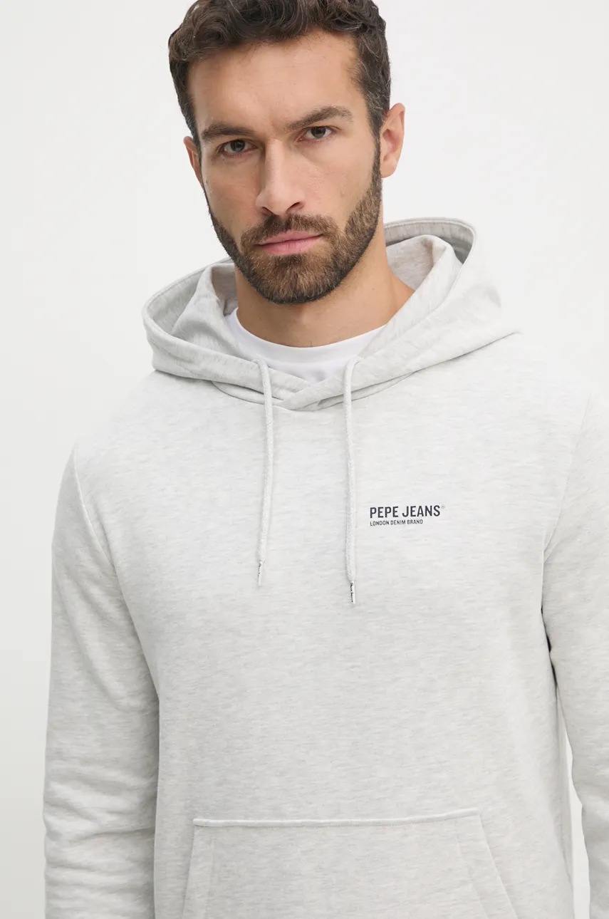 Μπλούζα Pepe Jeans SAM HOODIE χρώμα: γκρι, με κουκούλα, PM582700 φωτογραφία