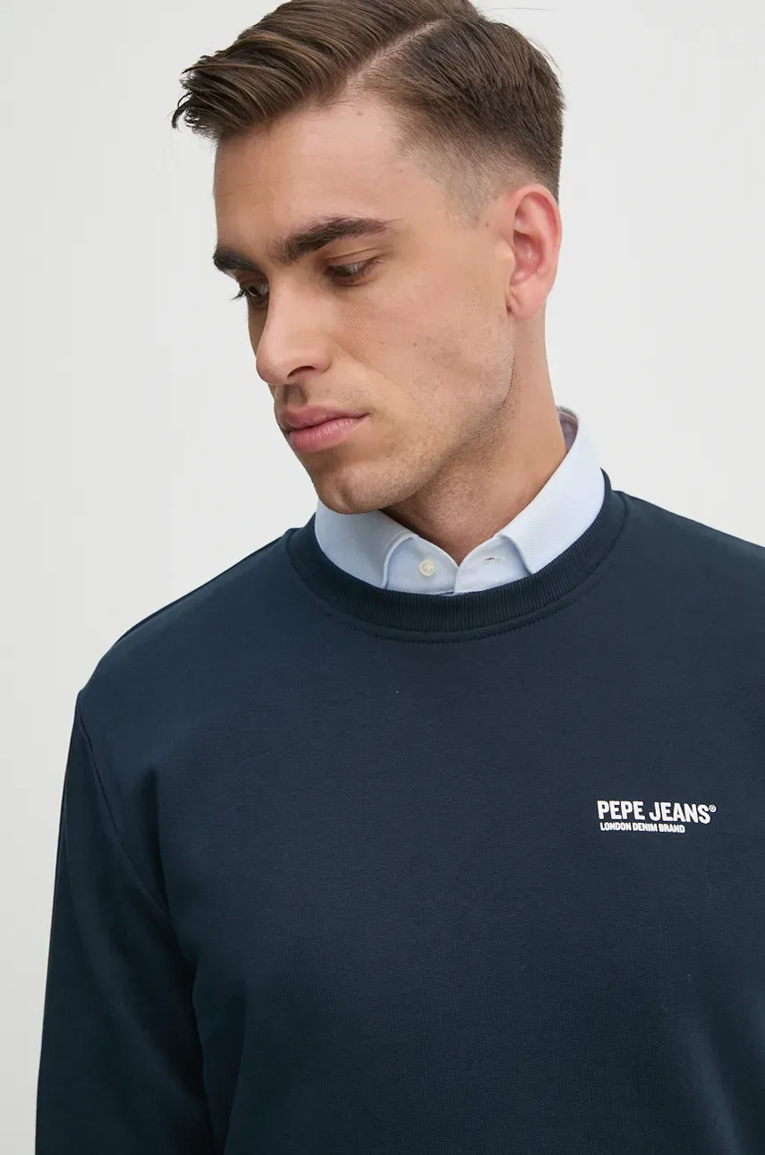 Кофта Pepe Jeans SAM CREW мужская цвет синий с принтом PM582703 Кофта Pepe Jeans SAM CREW мужская цвет синий с принтом PM582703