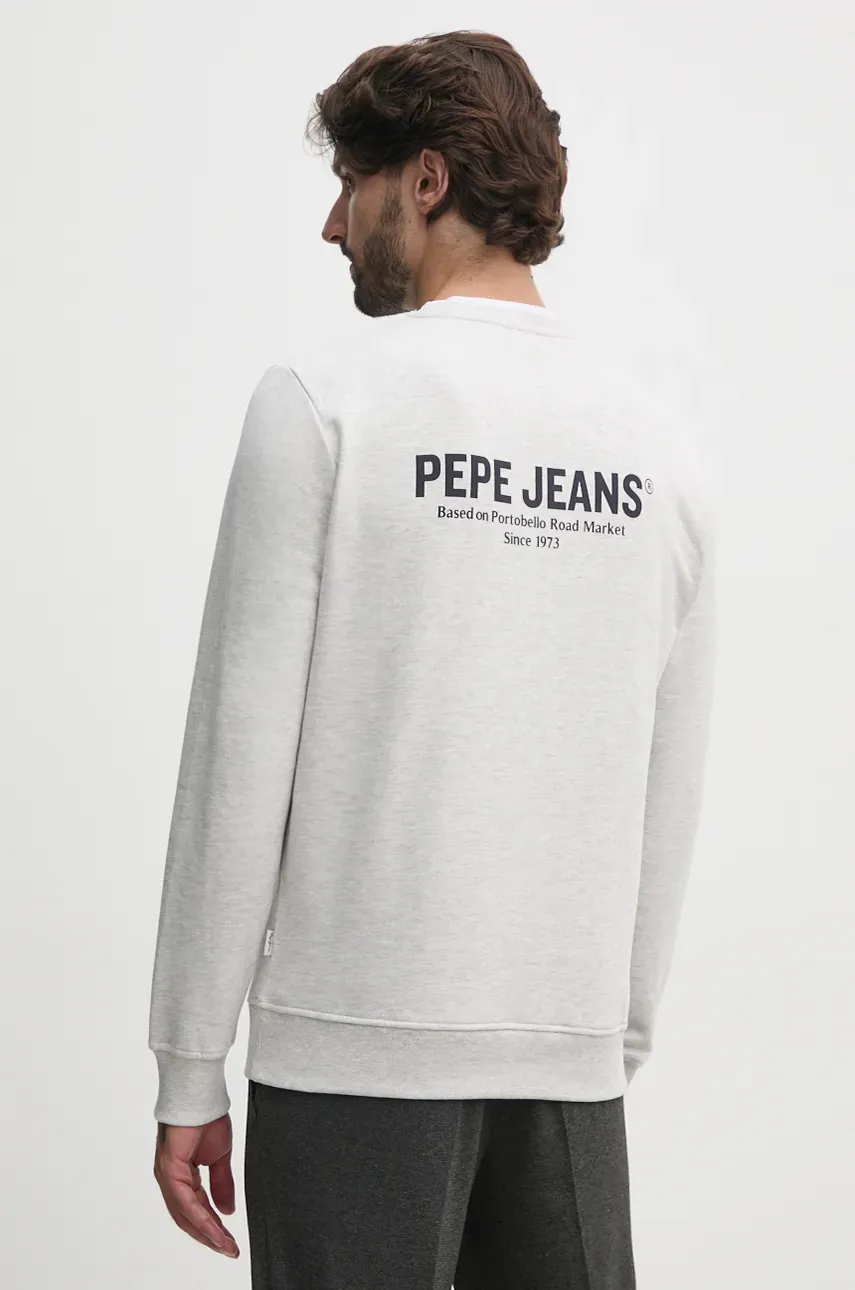 Pepe Jeans Bluza SAM CREW Barbati, Culoarea Gri, Cu Imprimeu, PM582703