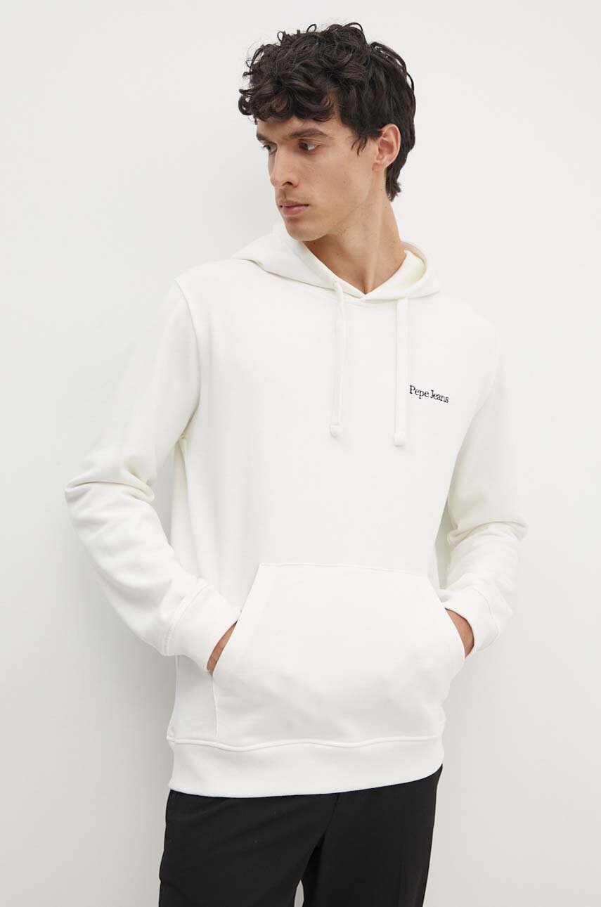 Βαμβακερή μπλούζα Pepe Jeans SEDRIC P χρώμα: άσπρο, με κουκούλα, PM582710 φωτογραφία