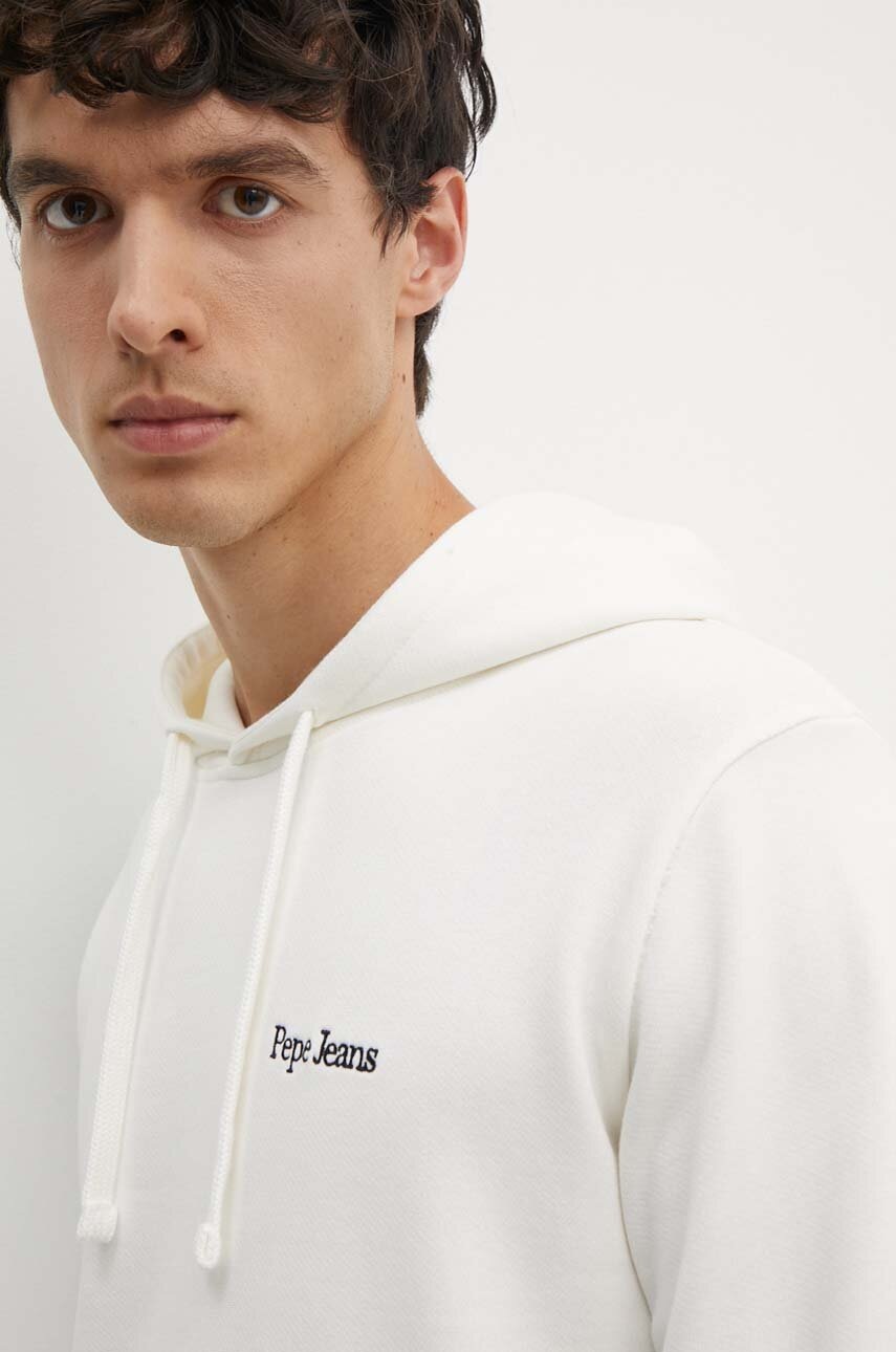 Βαμβακερή μπλούζα Pepe Jeans SEDRIC P χρώμα: άσπρο, με κουκούλα, PM582710 φωτογραφία