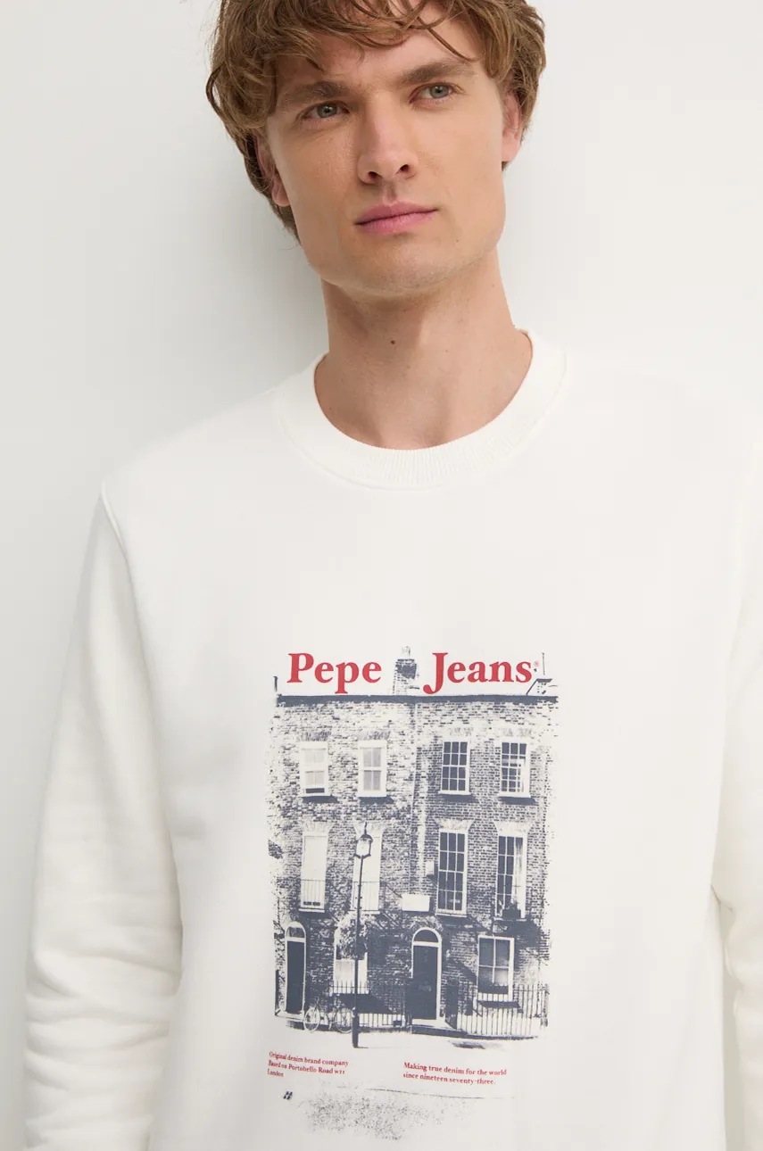 Βαμβακερή μπλούζα Pepe Jeans SOREN CREW χρώμα: μπεζ, PM582724 φωτογραφία