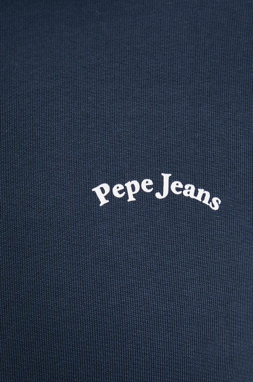 Βαμβακερή μπλούζα Pepe Jeans SOMERTON χρώμα: ναυτικό μπλε, με κουκούλα, PM582725 φωτογραφία