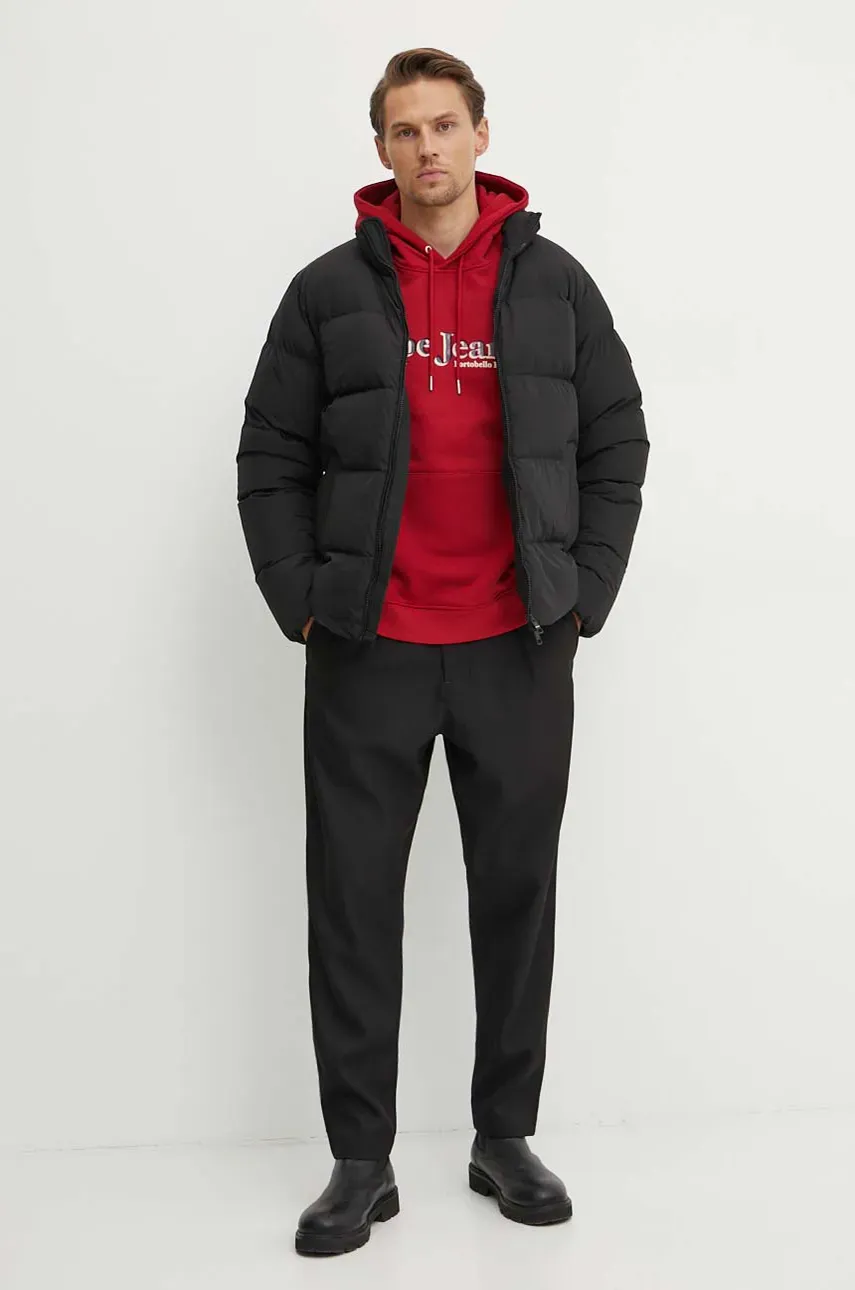 Хлопковая кофта Pepe Jeans SOMERS HOODIE мужская цвет красный с капюшоном с принтом PM582728 Хлопковая кофта Pepe Jeans SOMERS HOODIE мужская цвет красный с капюшоном с принтом PM582728
