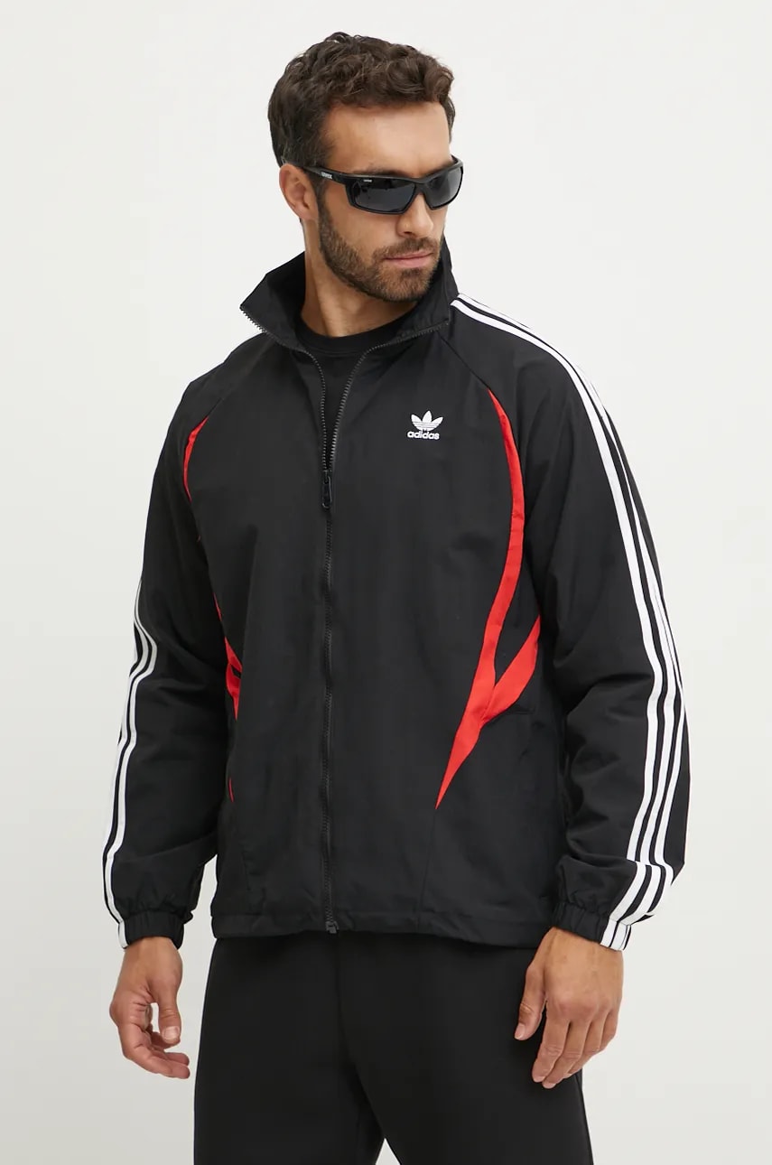 adidas Originals geaca barbati, culoarea negru, de tranzitie, IY2092 adidas Originals geaca barbati, culoarea negru, de tranzitie, IY2092