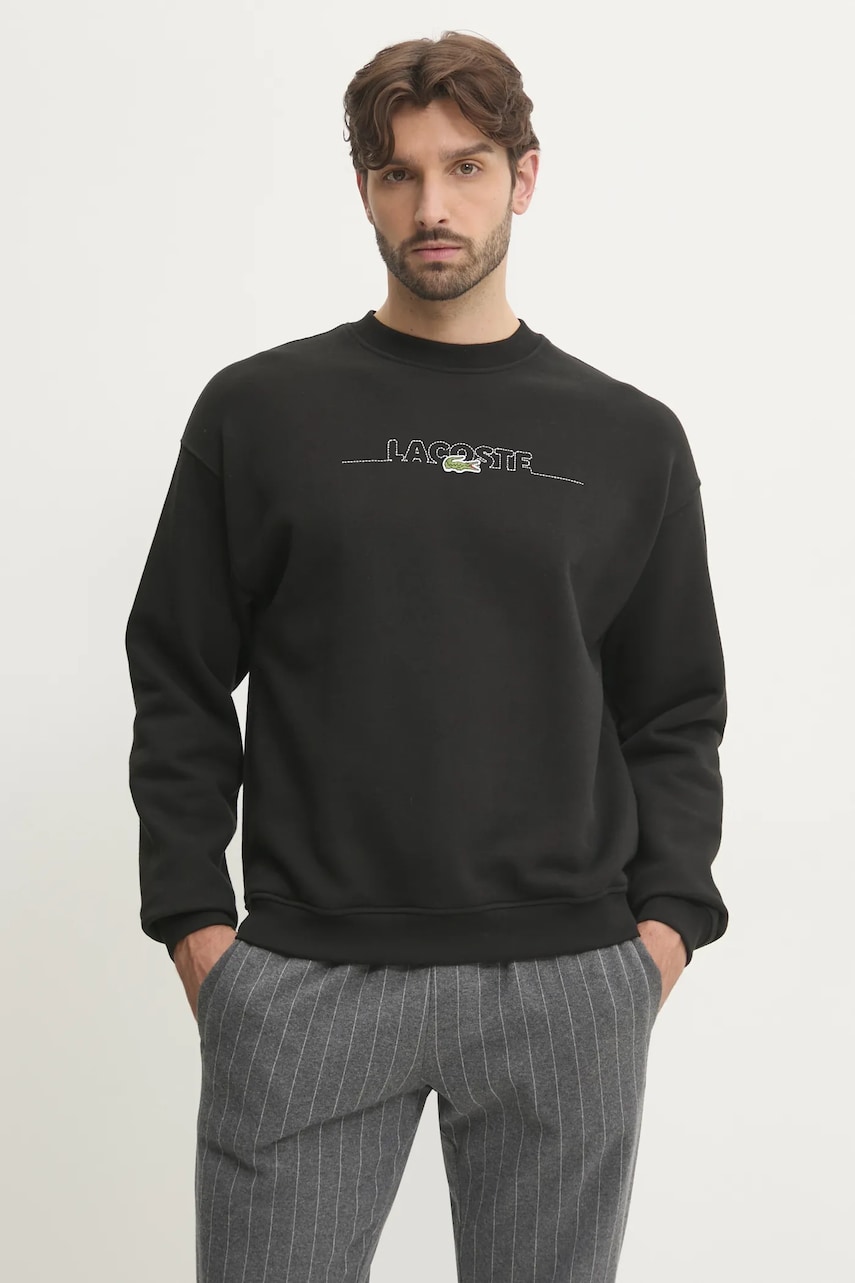 Lacoste bluză barbati, culoarea negru, modelator, SH3878 Lacoste bluză barbati, culoarea negru, modelator, SH3878
