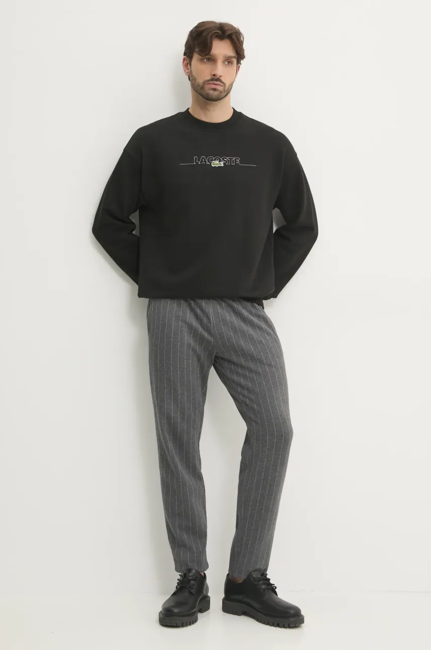 Кофта Lacoste мужская цвет чёрный узор SH3878 Кофта Lacoste мужская цвет чёрный узор SH3878