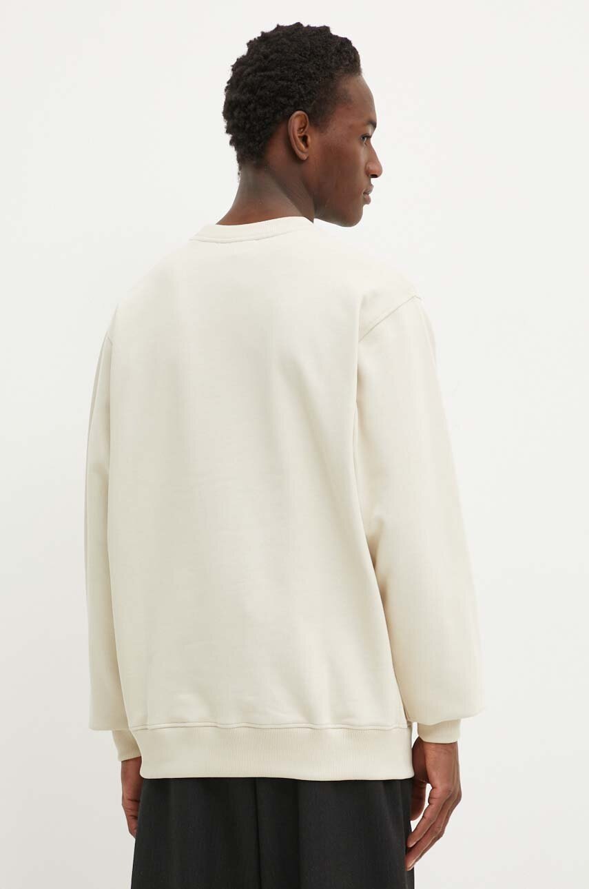 Бавовняна кофта Drôle de Monsieur чоловіча колір бежевий з принтом PERM.SW148.CO127 Le Sweatshirt Slogan Cl 