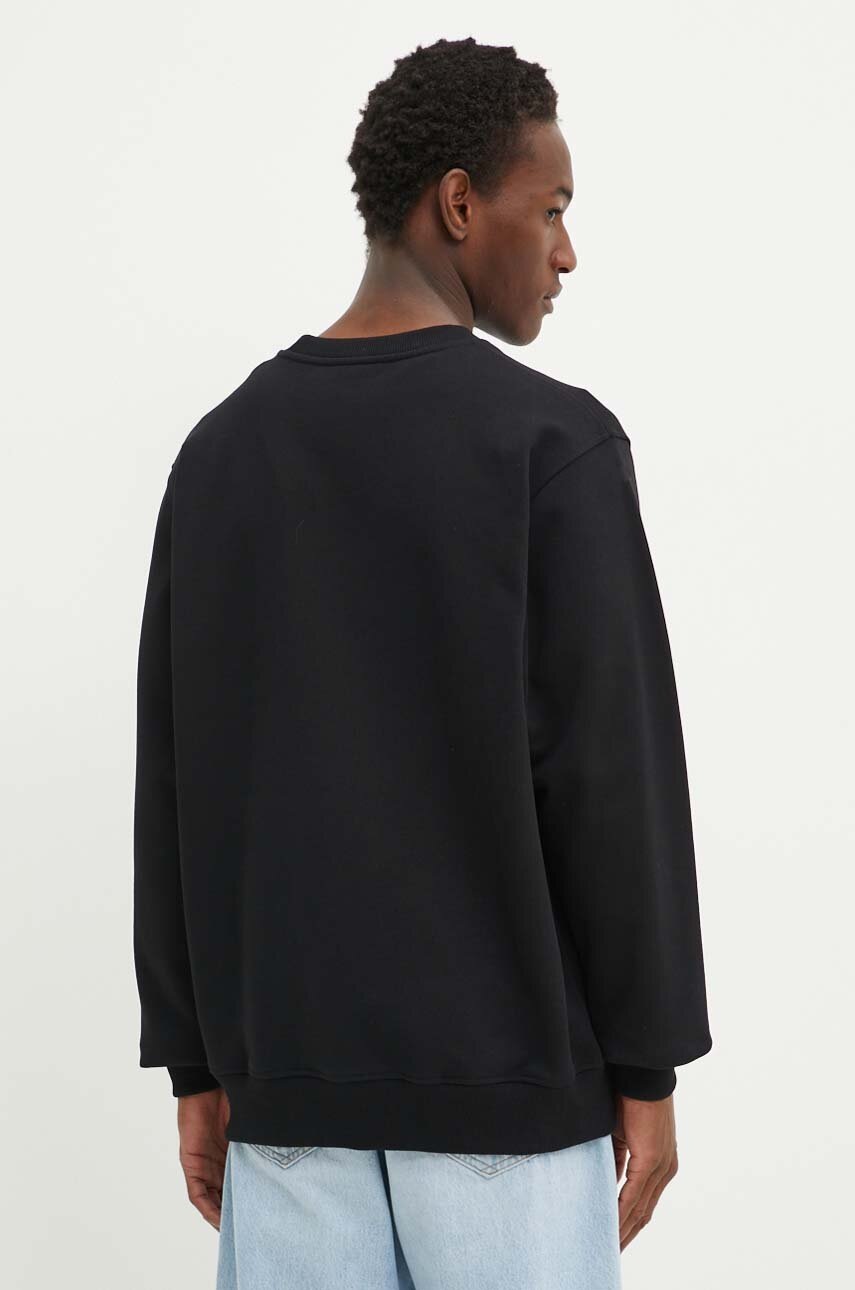 Βαμβακερή μπλούζα Drôle de Monsieur χρώμα: μαύρο, PERM.SW148.CO127 Le Sweatshirt Slogan Cl φωτογραφία