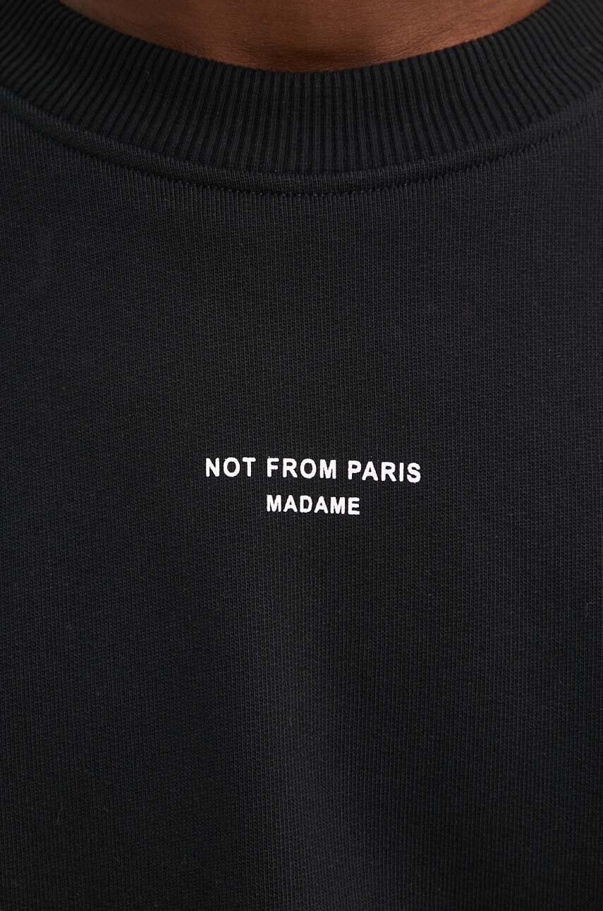 Βαμβακερή μπλούζα Drôle de Monsieur χρώμα: μαύρο, PERM.SW148.CO127 Le Sweatshirt Slogan Cl φωτογραφία