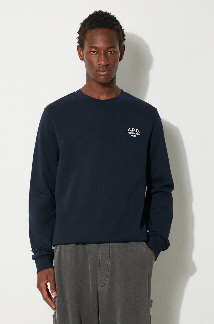 A.P.C. bluza Standard Rue Madame Gots barbati, culoarea albastru marin, neted, COHBV-M27913