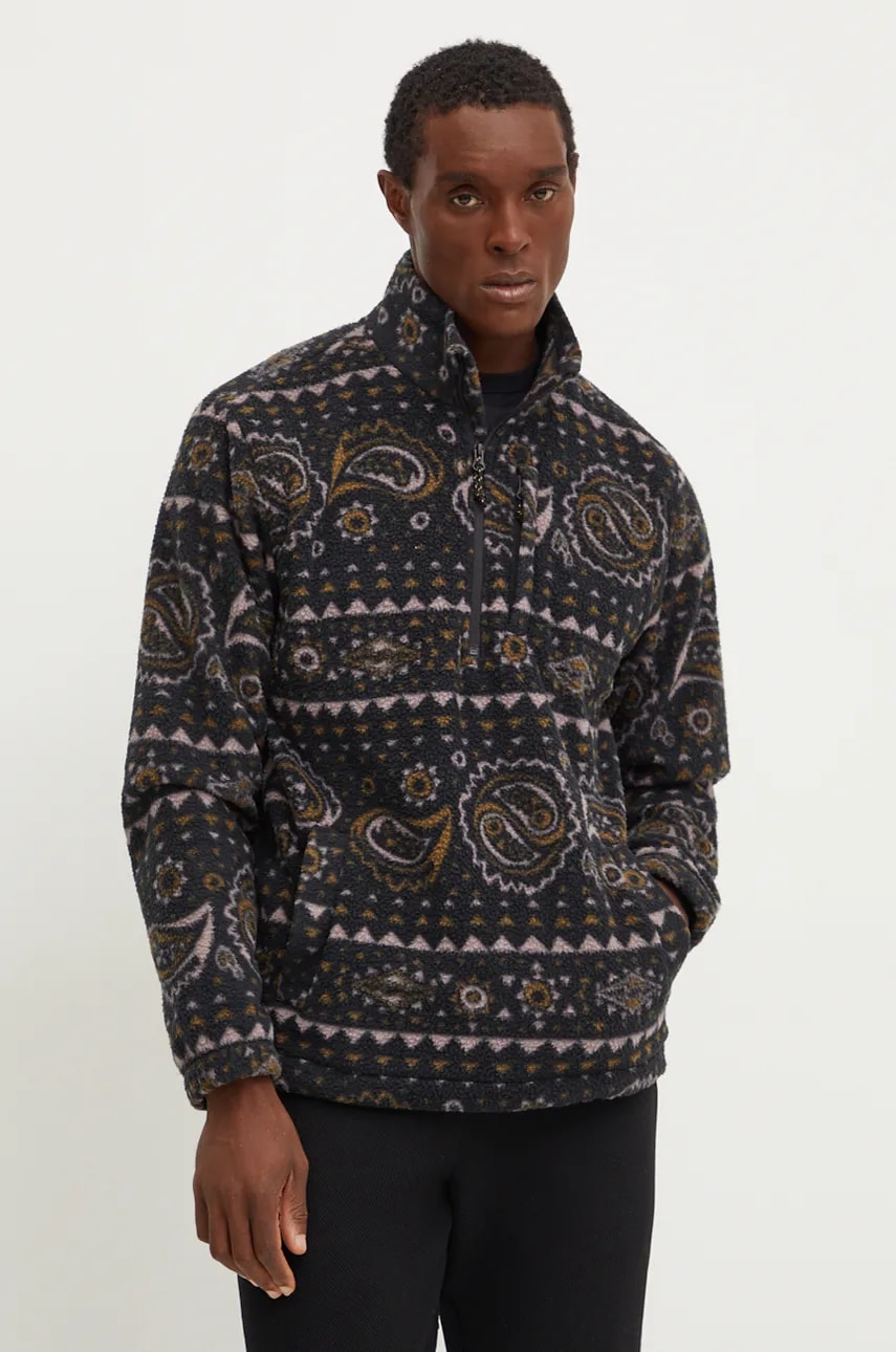 Billabong hanorac fleece Boundary culoarea negru, modelator, ABYFT00463 Billabong hanorac fleece Boundary culoarea negru, modelator, ABYFT00463