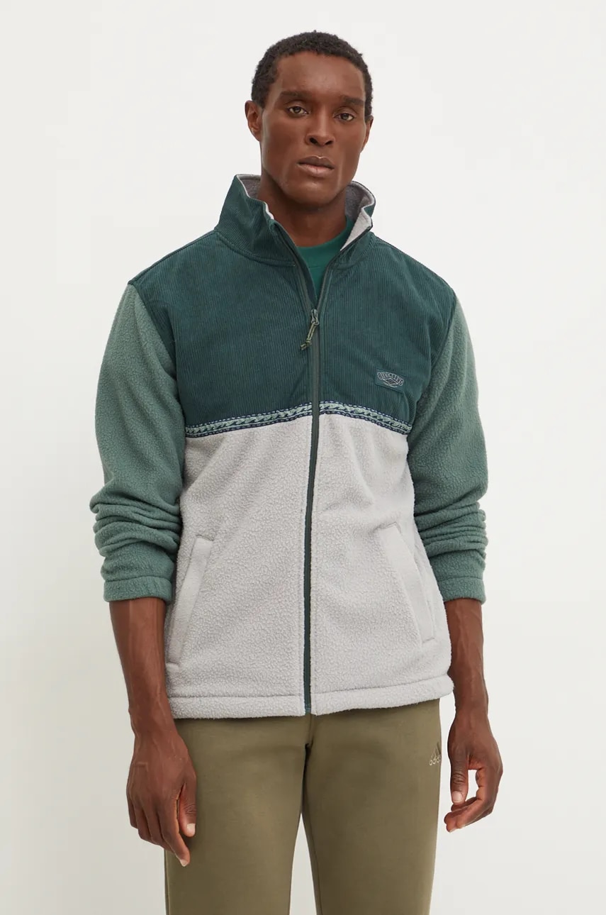 Billabong bluza Boundary Trail Zip barbati, culoarea verde, modelator, ABYFT00466 Billabong bluza Boundary Trail Zip barbati, culoarea verde, modelator, ABYFT00466