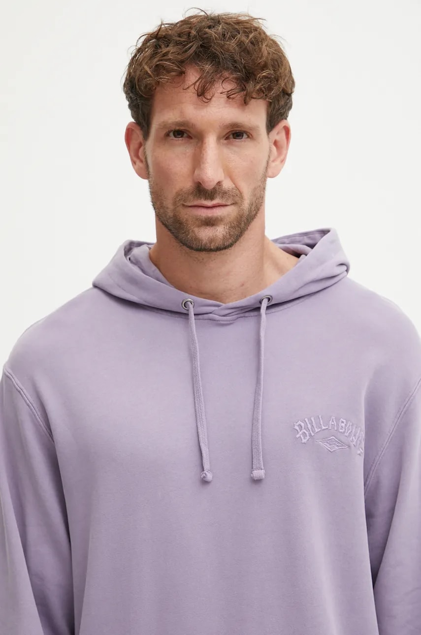 Billabong bluza Wave Washed Pullover barbati, culoarea violet, cu glugă, neted, ABYFT00474